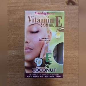NWT AMAZING SHINE VITAMIN E SKIN OIL FIRM E COCONUT EXTERNAL USE 90 CAPSULES